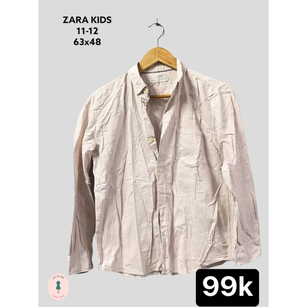 ÁO SƠ MI BASIC BRAND ZARA SIZE 13-14 [SECONDHAND ĐỒ SI TUYỂN]