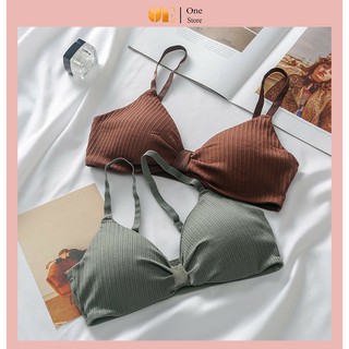 Áo bra thắt nơ One store hai dây chất cotton ao lot không gọng đệm mỏng siêu ngực thoáng khi AL010