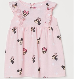 Váy mickey hồng cánh tiên chấm trắng HM Size 9-12m