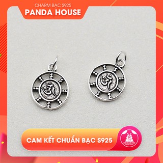Charm bạc s925 hình bánh lái thuyền khắc chữ phúc (charm treo)size 9.3x11.5mm - Panda House
