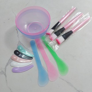 Dụng cụ đắp mặt nạ chén trộn kem, cọ quét, que trộn, que lấy kem