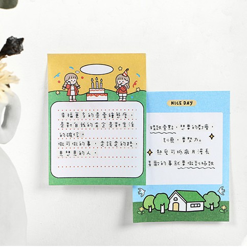 30 tờ Giấy ghi chú note paper Korean Girl cute trang tí planner bujo lập kế hoạch sticky note - Stickerbosuashop