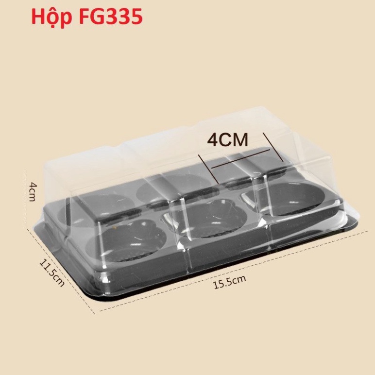 hộp bánh kem [FREESHIP❤️] Combo 50 hộp nhựa pet 6 ngăn tròn