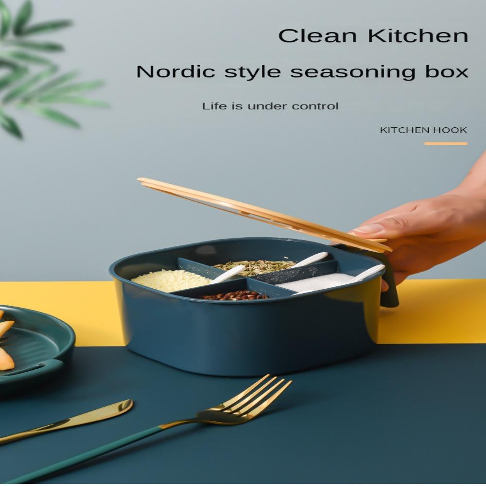 CONOPERY Hộp Đựng Gia Vị Trong Suốt Nhiều Ngăn Tiện Dụng