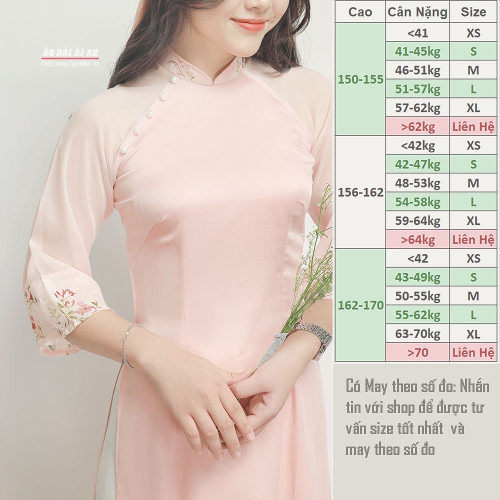 Áo Dài Cách Tân Nữ Tay Ngắn Hoa Nhí TK08