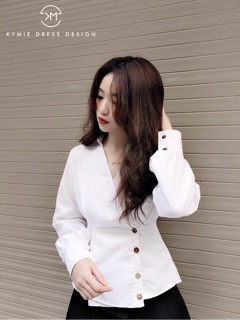 Áo cổ V 1 hàng cúc A271 KYMIE