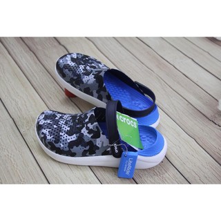 Sục croc.s Literide rằn ri siêu mềm êm màu xanh cho nam và nữ