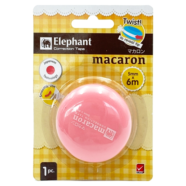 Bút Xóa Kéo Elephant - MACARON - Màu Hồng