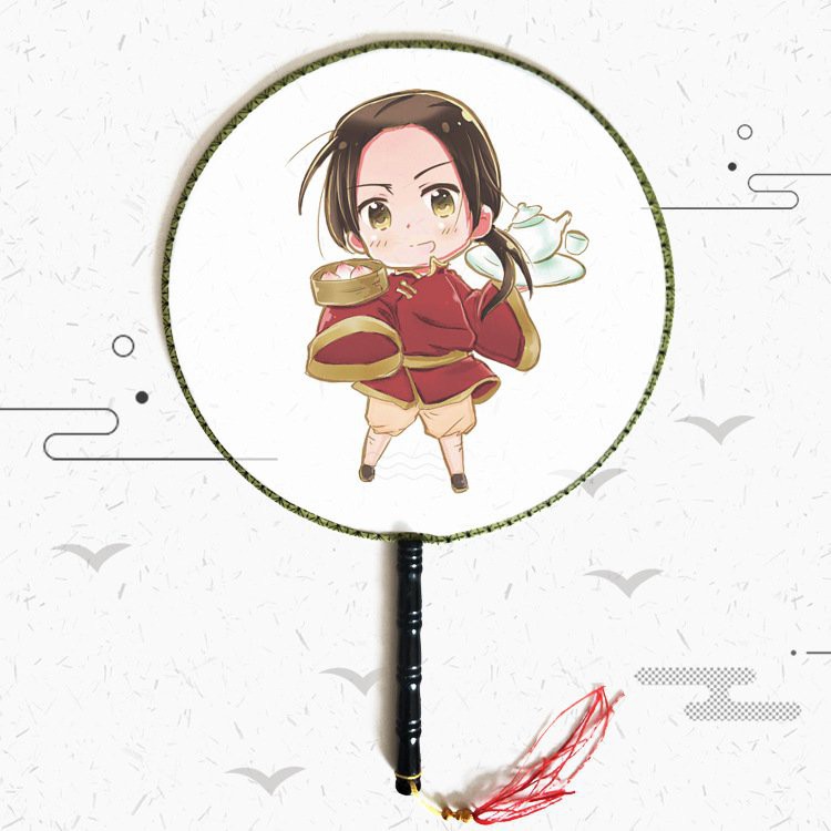 Quạt tròn cổ trang in hình LỚP HỌC ÁM SÁT UMARU CHAN CUỘC CHIẾN TỎ TÌNH anime cầm tay