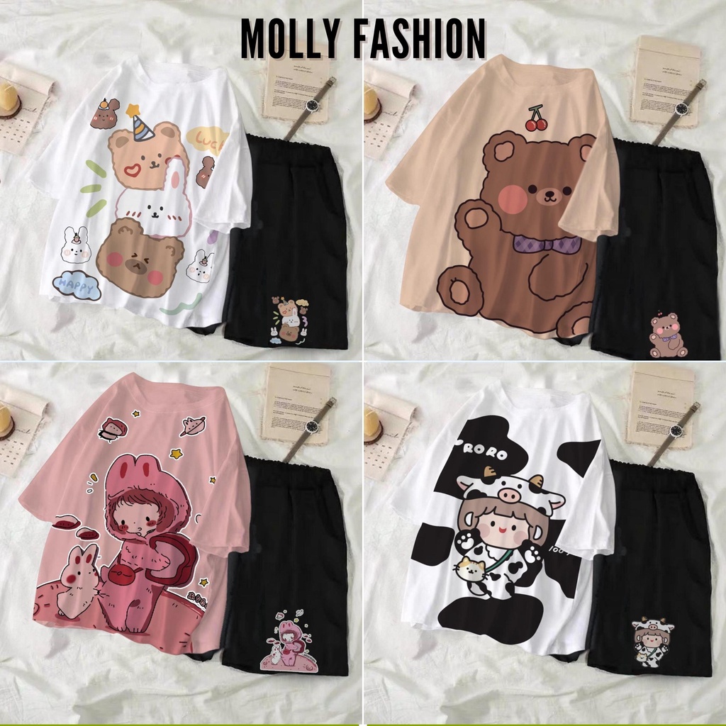 Set đồ bộ hoạt hình ❤️ Bộ mặc nhà NHIỀU MẪU BST01 Freesize nam nữ Molly Fashion