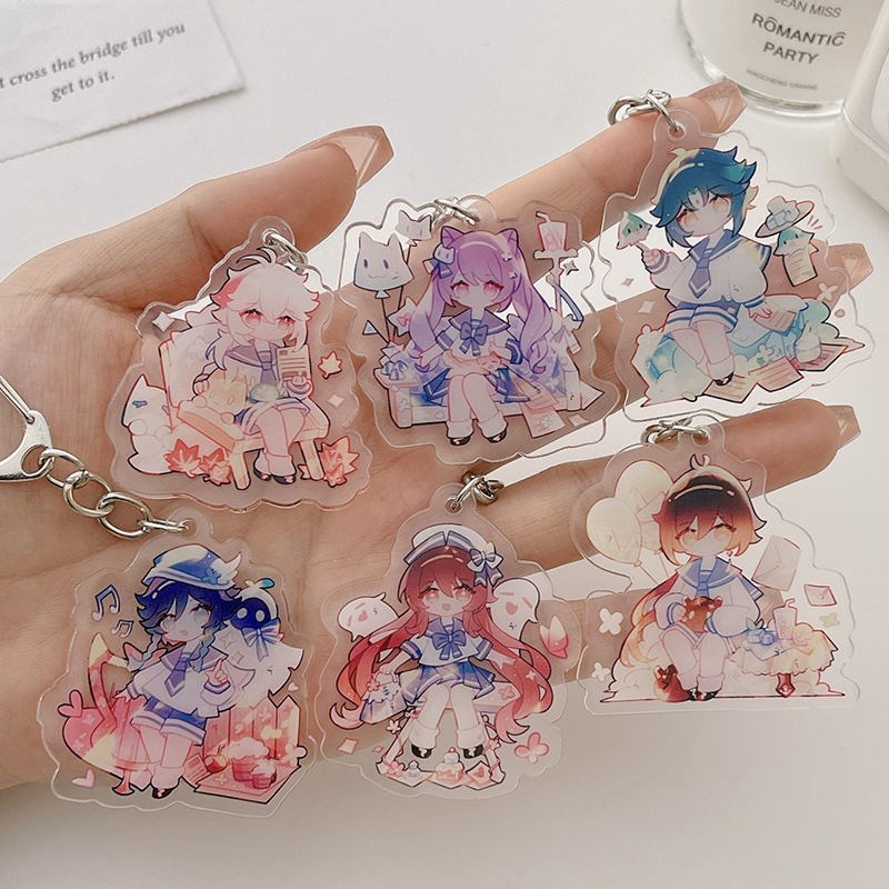 Móc Khóa Acrylic Hình Thủy Thủ Mặt Trăng Diluc Ragnvindr Kaedehara Kazuha Xiao Zhongli
