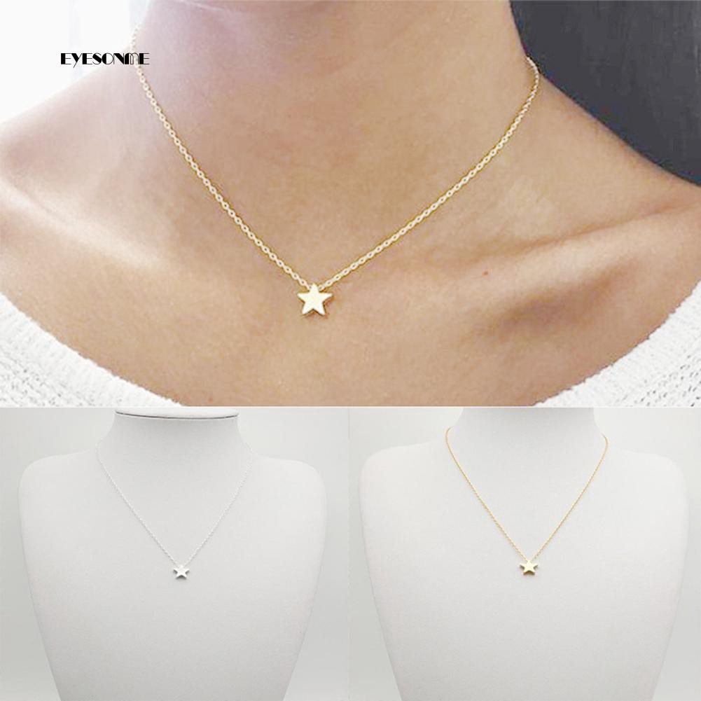 Vòng cổ choker mặt ngôi sao 5 cánh thiết kế đơn giản