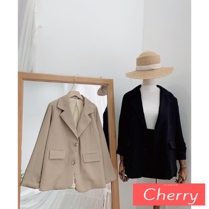 Áo blazer nữ dài tay 2 lớp phong cách Hàn quốc CHERRY Áo vest blaer sang chảnh nữ khoác ngoài T002 | WebRaoVat - webraovat.net.vn