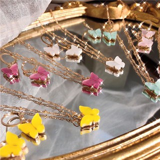 Dây Chuyền - Bông Tai Bướm Nhiều Màu