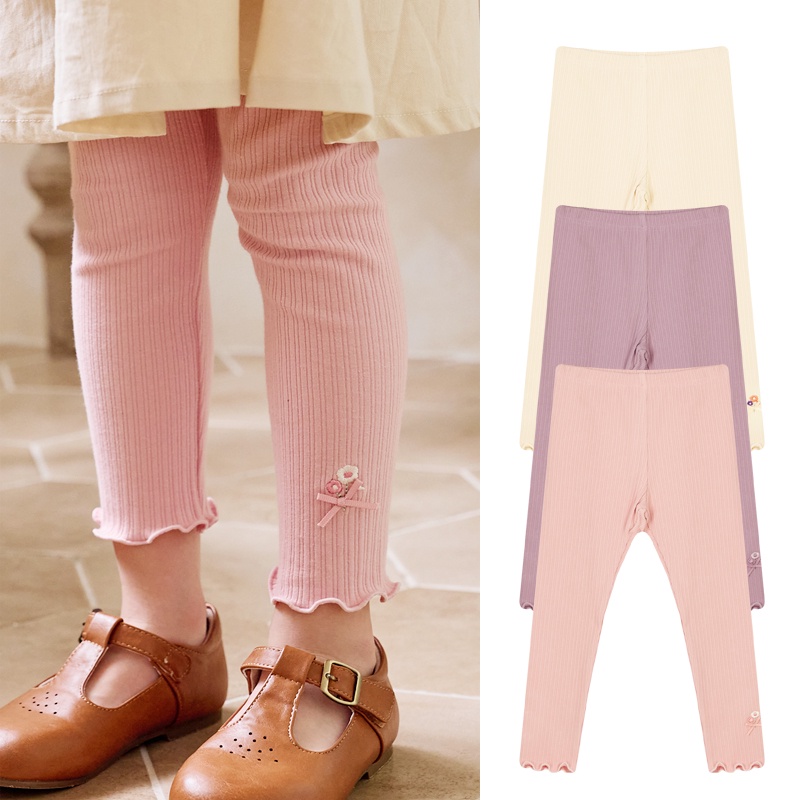 Quần legging dài Bebezoo đính hoa BEB3LG109