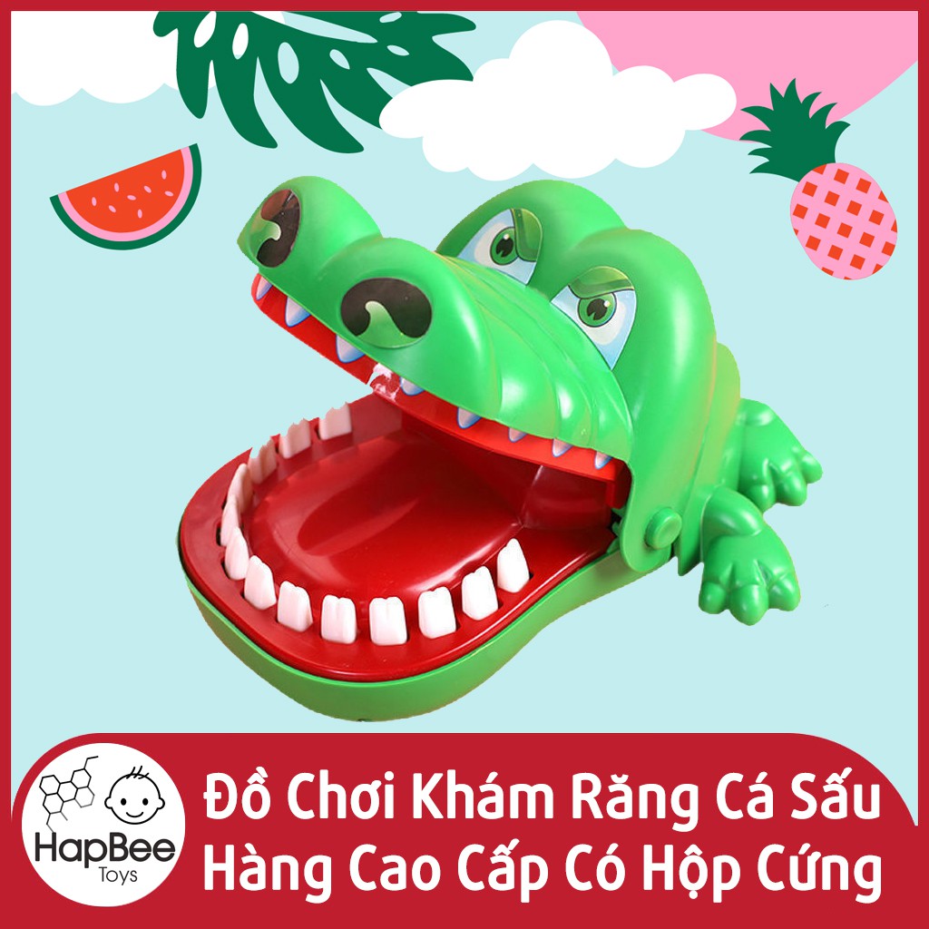 Đồ chơi khám răng cá sấu cực kỳ vui nhộn giúp bé tăng khả năng phản xạ, hàng cao cấp có hộp cứng