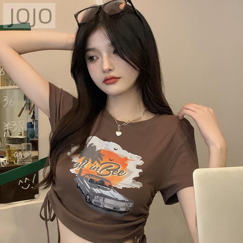 Áo Thun Tay Ngắn Dáng Ôm In Chữ Thời Trang Cho Nữ