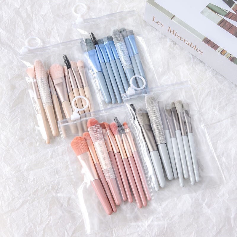 Bộ Cọ Trang Điểm Set 8 Cây Tặng Kèm Túi Zip Vintage | BigBuy360 - bigbuy360.vn