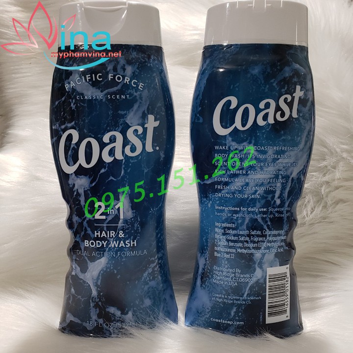 Dầu Tắm Gội Coast 532ml