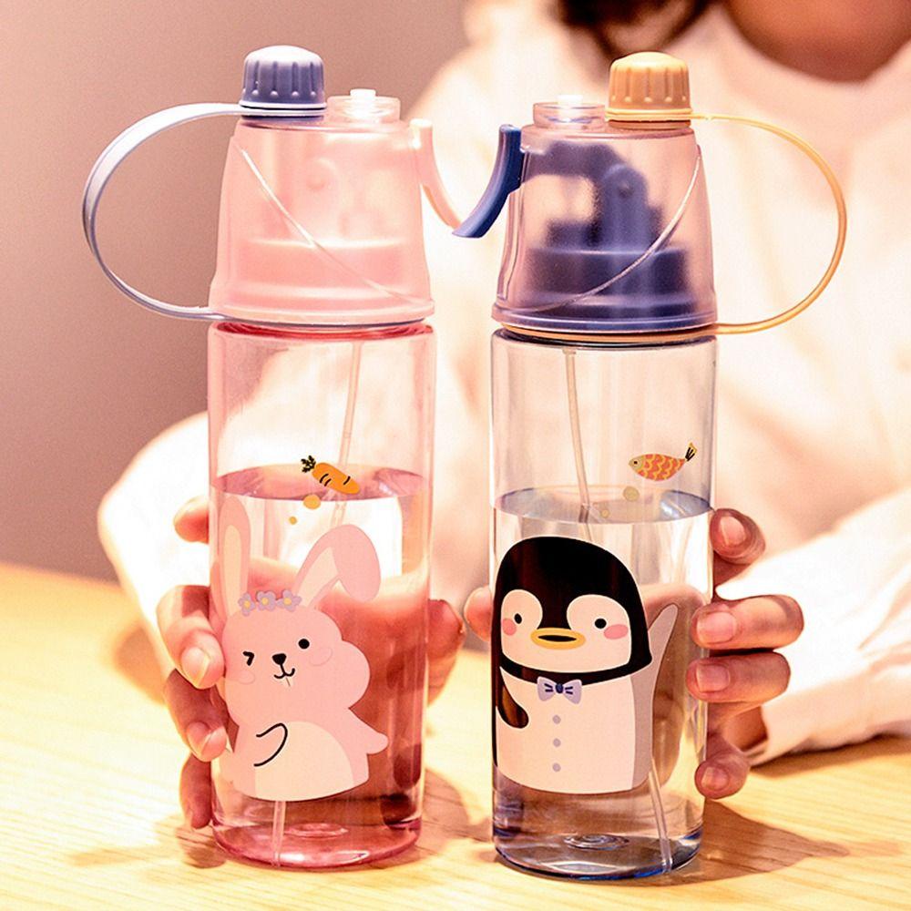 Bình Nước Thể Thao 600ML In Họa Tiết Hoạt Hình Dễ Thương Cho Bé