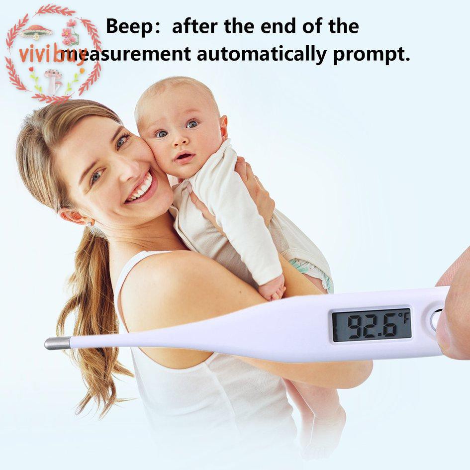 ✿vivi✿ 1 pcs Electronic thermometer Digital display lcd display Ming prompt and memory function measurement accuracy 