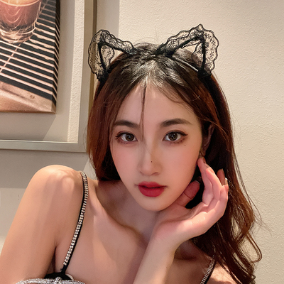 Cài Tóc Trang Trí Nhiều Hình Dạng Tùy Chọn Bằng Ren Màu Đen Đáng Yêu Cho Bạn Nữ