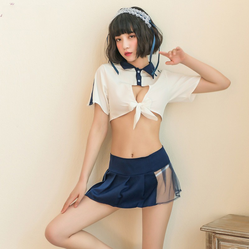 Đồ ngủ sexy cosplay nàng học sinh trung học Nhật Bản kèm quần lọt khe gợi cảm