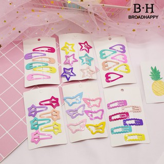 Bộ 6 cái kẹp tóc kim loại màu kẹo dễ thương cho bé gái