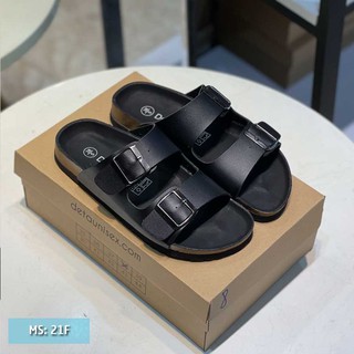 Dép đế trấu Unisex 2 khóa (da PU/chống nước)