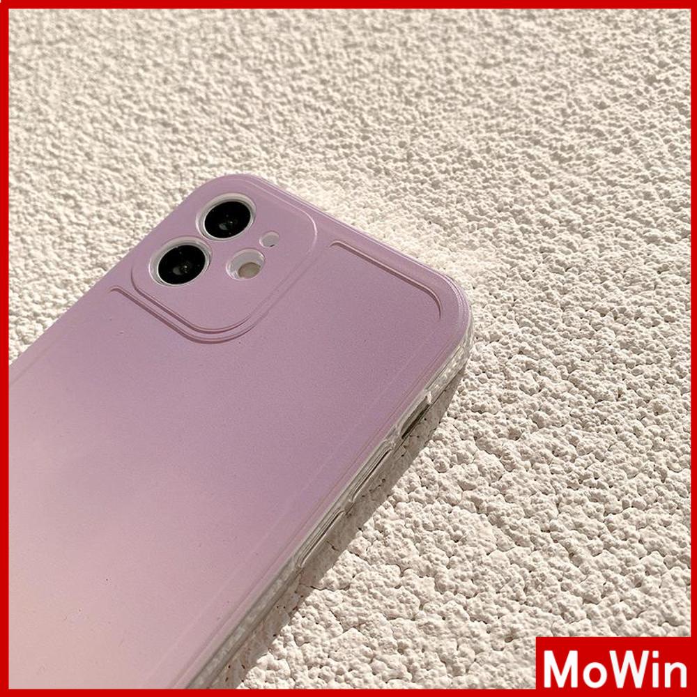 Ốp Điện Thoại Silicon Mềm Bảo Vệ Toàn Diện Camera Chống Sốc Màu Tím Gradient Cho iPhone 13 Pro Max 12 Pro Max 11 7 Plus