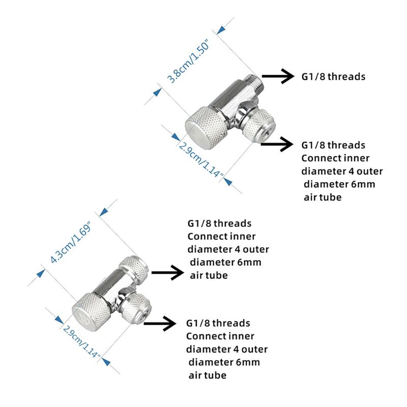Van Điều Chỉnh Bọt Khí CO2 Đầu Đơn/Đầu Đôi Cho Bể Cá