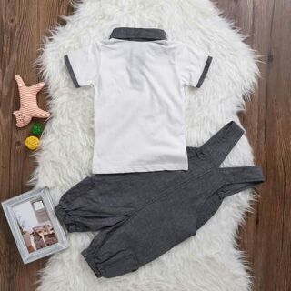 Set áo cộc quần yếm bé trai