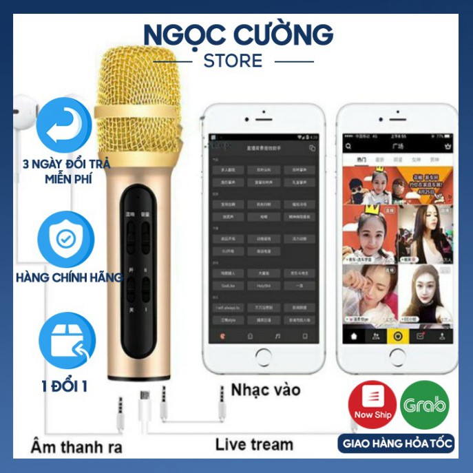 Bộ Micro C11 Live Stream, Hát Karaoke Chuyên Nghiệp Mới, Đầy Đủ Phụ Kiện Tai Nghe, Cáp Sạc,