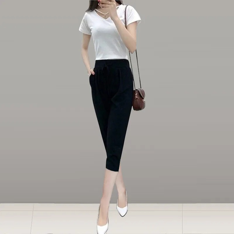 【40-90KG】Quần Harem Lưng Cao Ống Rộng Plus Size Dành Cho Nữ C9284