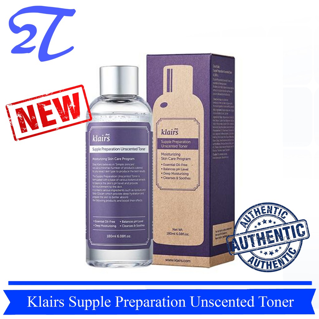 Nước hoa hồng giảm viêm Klairs Supple Preparation Unscented Toner 180ml