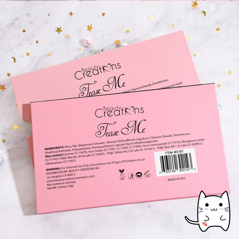 Bảng phấn mắt Beauty Creations TEASE ME 18 màu kết hợp thời trang cho nữ