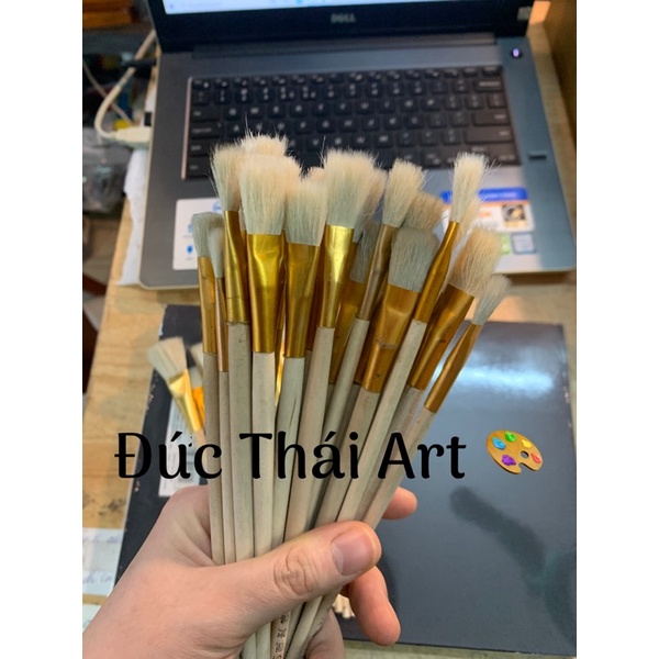 Bút lông thỏ đầu xù vẽ acrylic màu nước