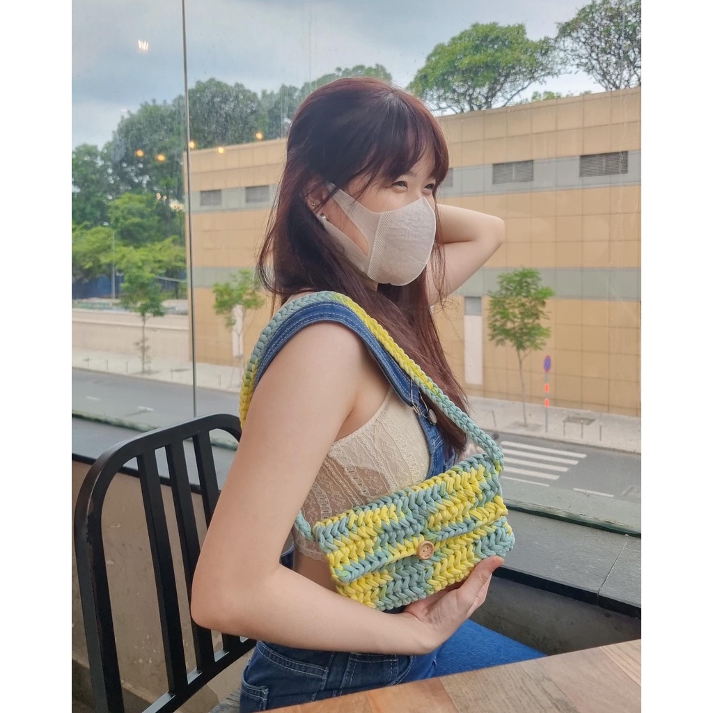 Túi len đeo vai/kẹp nách nhiều màu - Crochet Shoulder Bag - Nhận mix theo yêu cầu/Đơn gấp