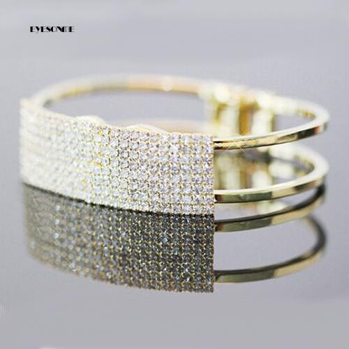 ♕Vòng Tay Đính Đá Pha Lê Lấp Lánh Thiết Kế Mới Thanh Lịch Cho Nữ