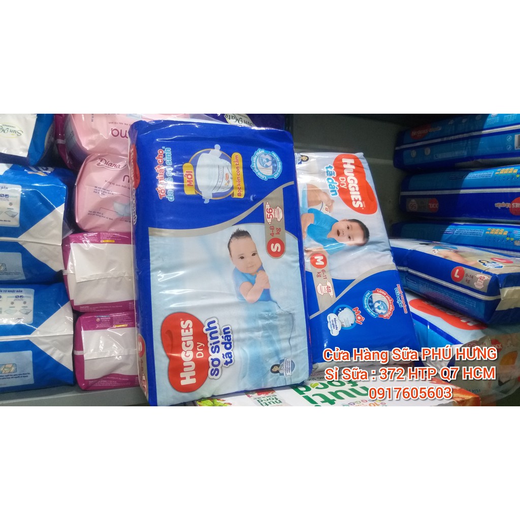 Tã dán Huggies Size S(56 cái) Size M(48 - 76 cái) Size L(42-68 cái) Size XL(38-62 cái) Size XXL(34-56 cái)