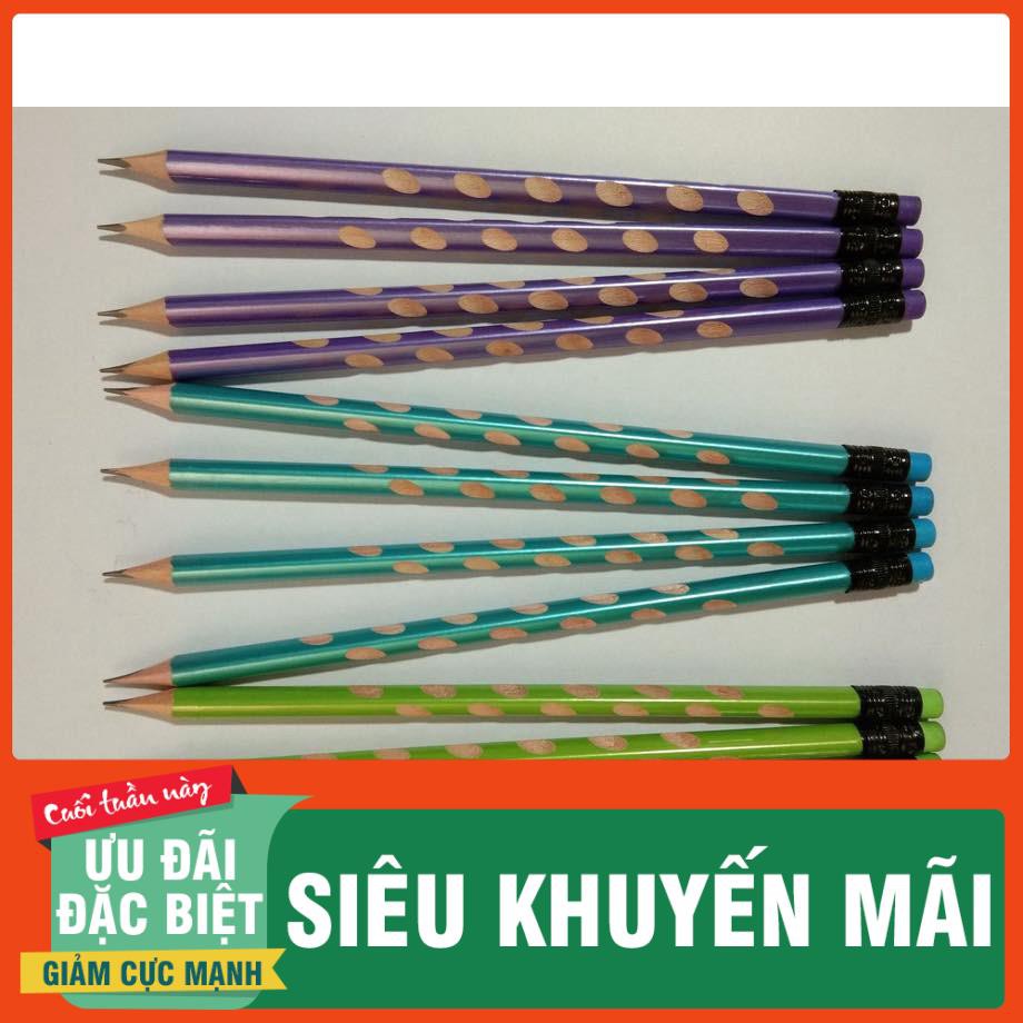 Siêu Sale 12 Cây Bút Chì Định Vị Tay Cầm Cho Bé Tặng Kèm Gọt Chì