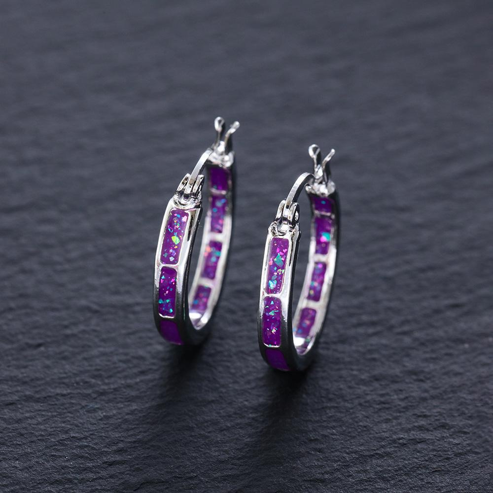 JUNE Khuyên Tai Hợp Kim Tròn Đính Đá Chakra Giảm Cân Thời Trang Cho Nữ