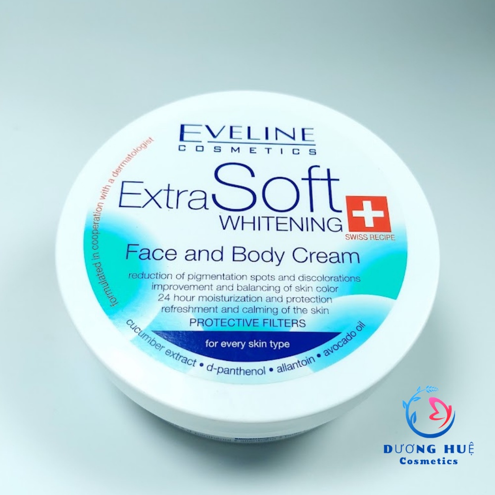 Kem dưỡng ẩm trắng da mặt và toàn thân Eveline Extra Soft Whitening 200ml