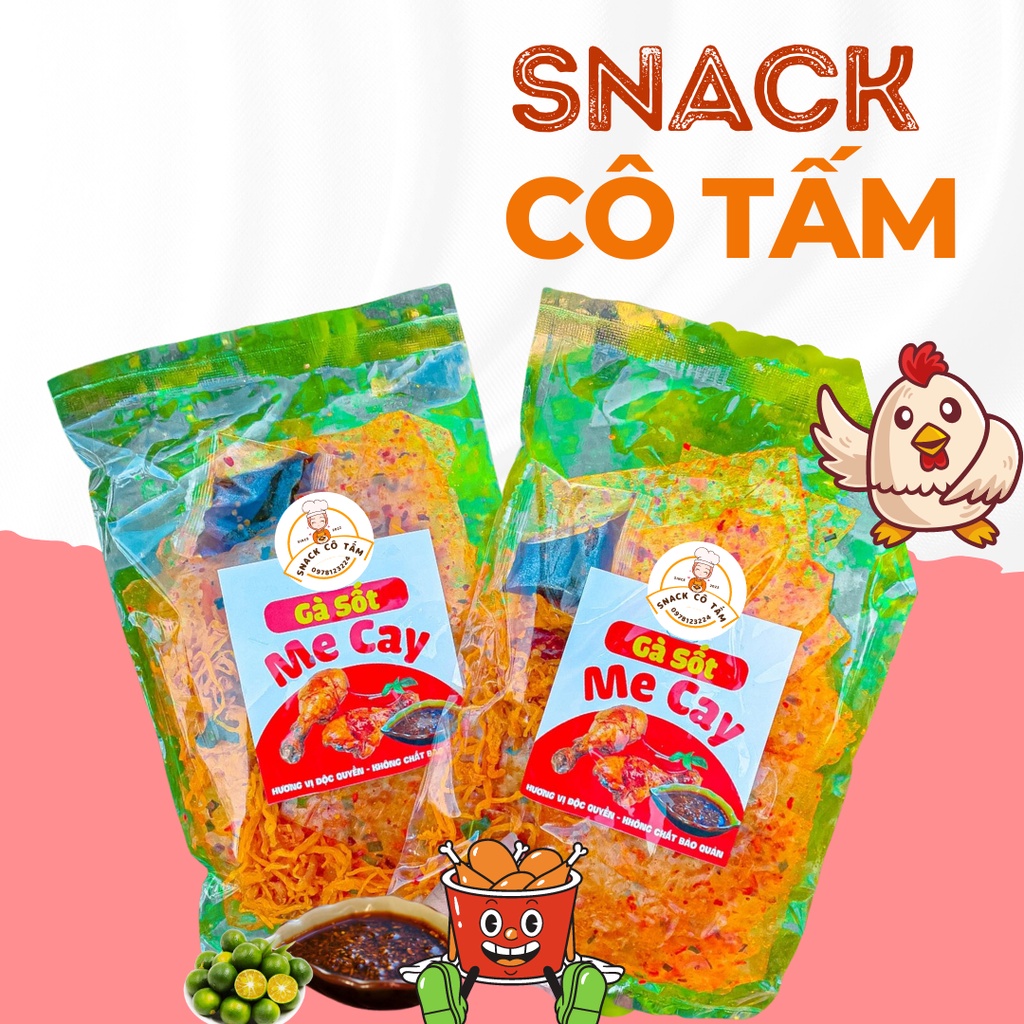Bánh tráng trộn tẩm vị khô gà sốt me cay ăn liền kèm đũa thơm ngon độc quyền ngon nhất Hà Nội/Snack Cô Tấm