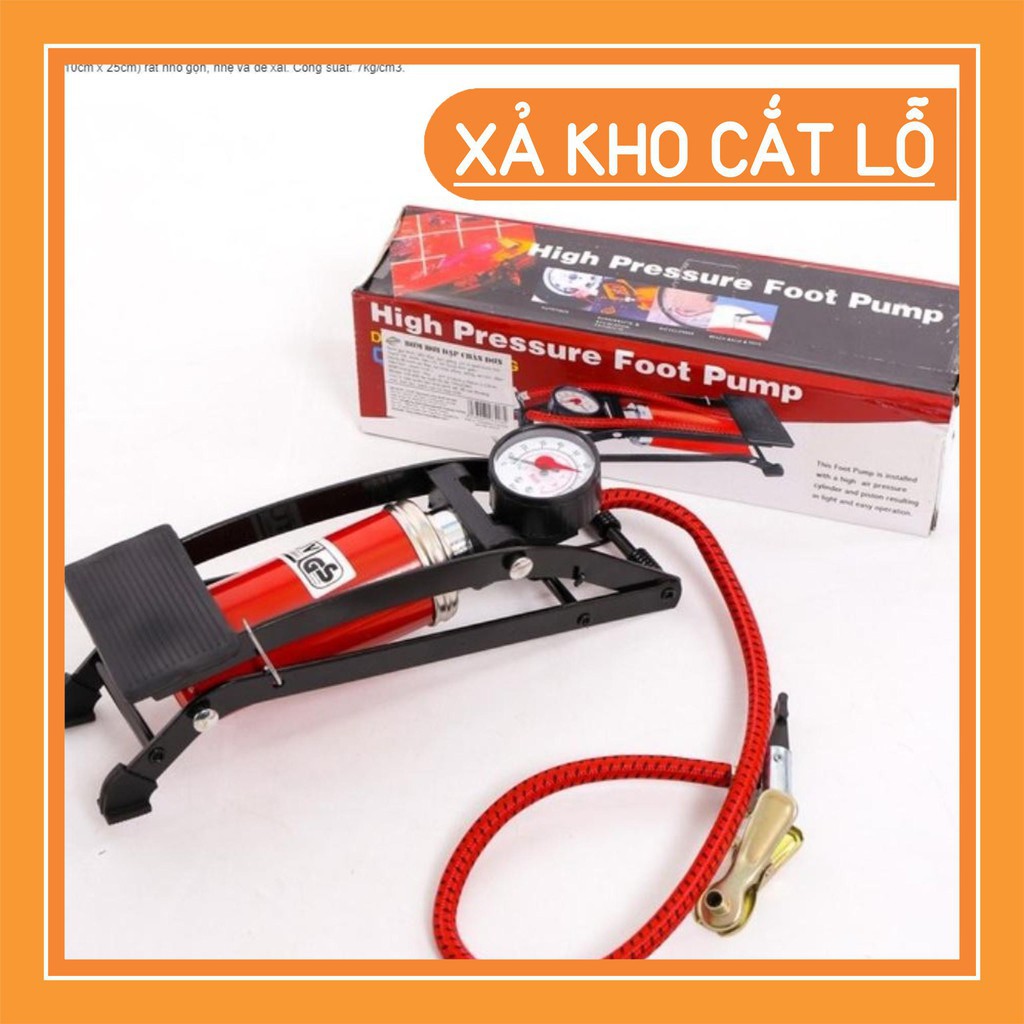 Bơm hơi đạp chân mini cho ô tô xe máy