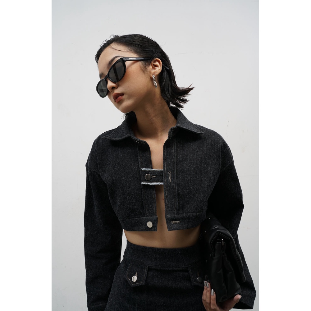 SET VÁY VÀ ÁO DENIM ĐEN