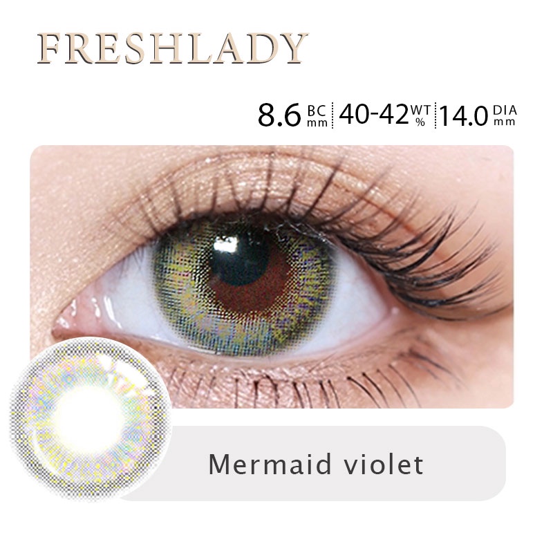 lens Kính Áp Tròng makeup green contact lenses 14.00mm lens mắt lens cosplay nước nhỏ mắt lens Thời gian sử dụng một năm Hộp đựng kính áp tròng miễn phí freshlady hot Me11