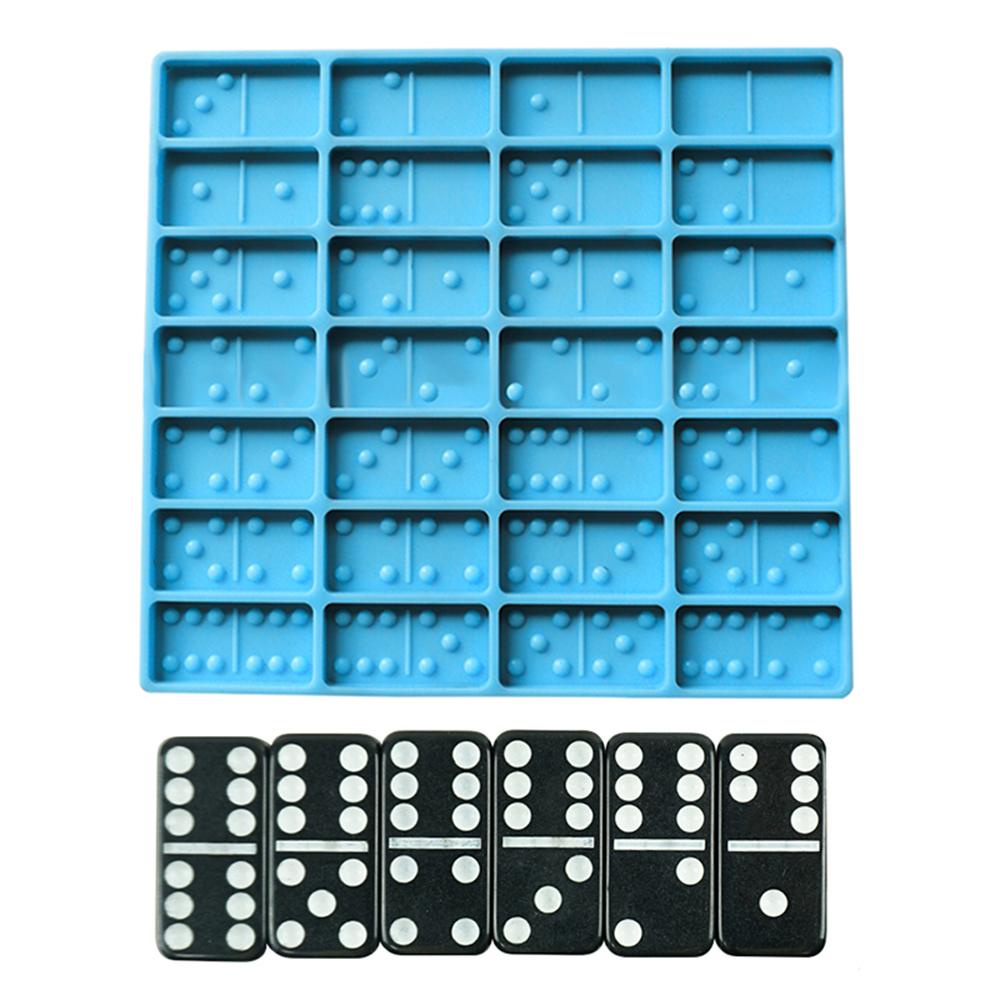 Khuôn Làm Bánh 28 Ngăn Hình Quân Cờ Domino Bằng Nhựa Epoxy Độc Đáo DIY