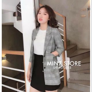 Áo vest kẻ caro khoác nhẹ