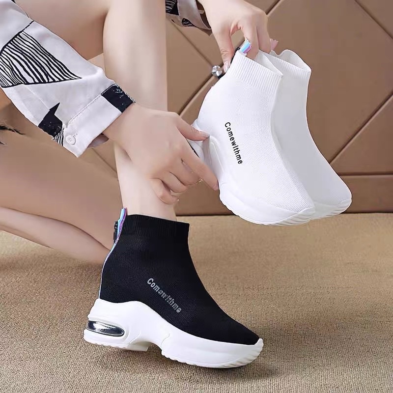 Giày thể thao đế độn chất thun 8cm